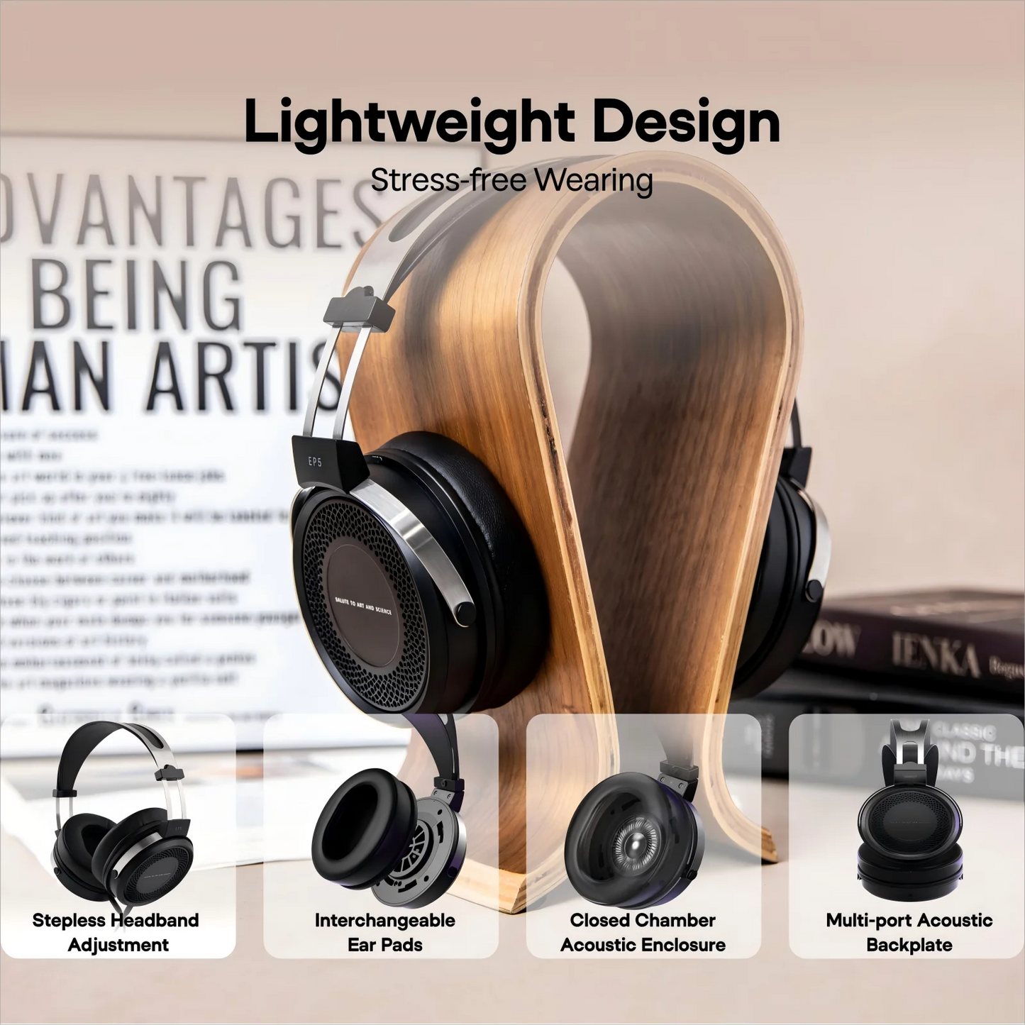 Cuffie cablate SIMGOT EP5 ad alte prestazioni con driver dinamico da 50mm – Headset gaming HiFi, bassa impedenza, alta sensibilità, audio surround 7.1