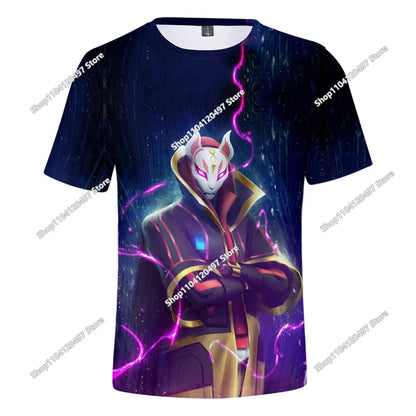 Camiseta 3D Battle Royale Fortnite, camisetas para hombres y mujeres, niños y niñas, tops de dibujos animados Victory, ropa para adolescentes, camisetas y tops infantiles de héroes de videojuegos