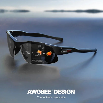 Gafas deportivas polarizadas semirremadas para hombre: montura mate resistente y lentes con revestimiento HD para golf, pesca, viajes y uso diario