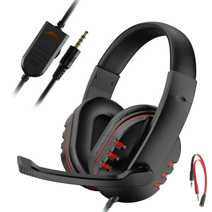 Casque de jeu filaire 3,5 mm, écouteurs pour musique, PS4, jeux PC, chat sur ordinateur avec microphone