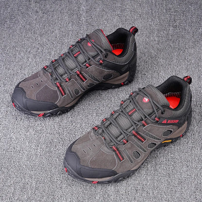 HIKEUP Buty turystyczne męskie Zimowe buty wspinaczkowe i trekkingowe dla mężczyzn Skórzane, oddychające, outdoorowe, antypoślizgowe buty sportowe i robocze dla mężczyzn