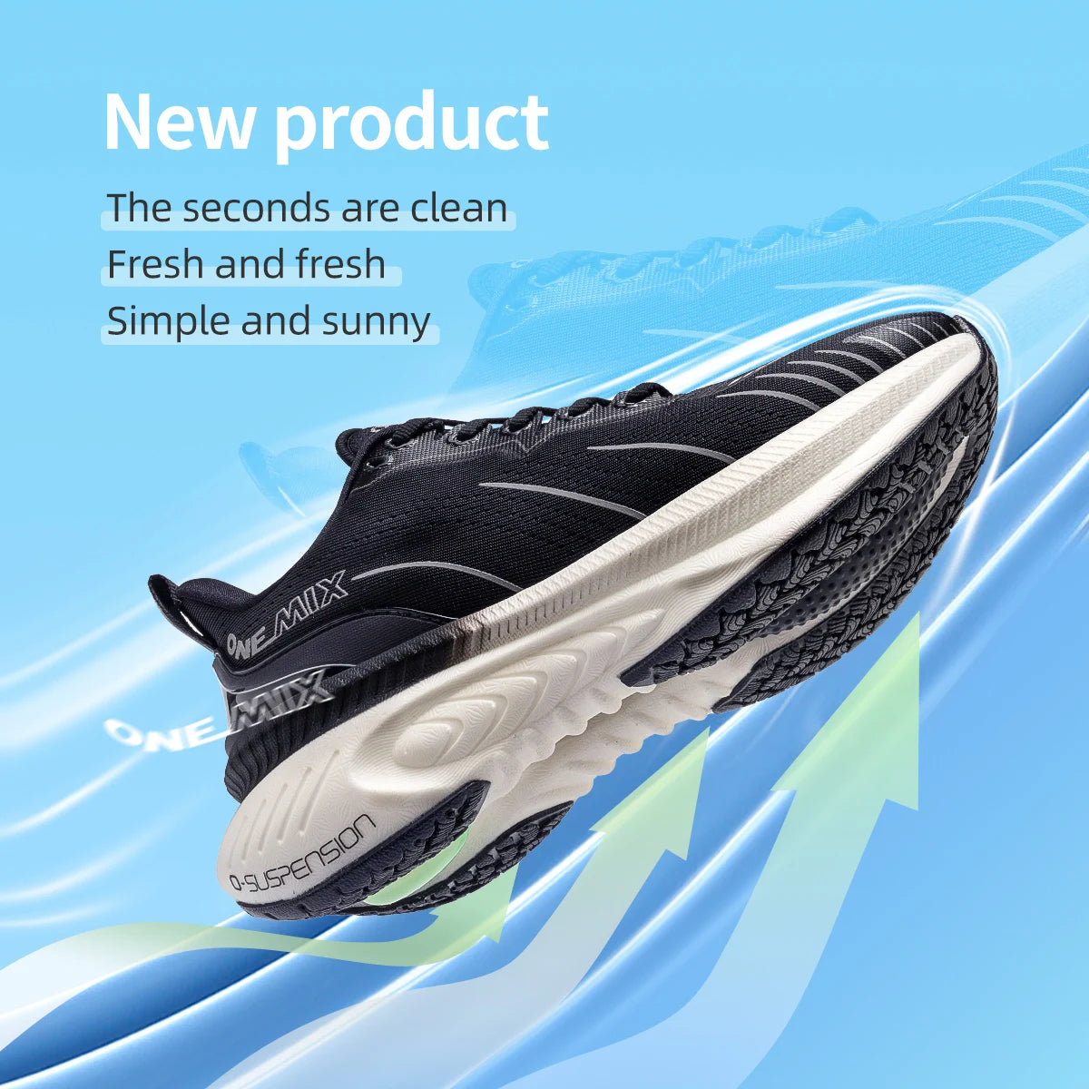 ONEMIX New Cushioning Running Shoes For Men Suitable for Heavy Runners Lace-Up Sports Women Non-slip Outdoor Athletic Male Sneakers
