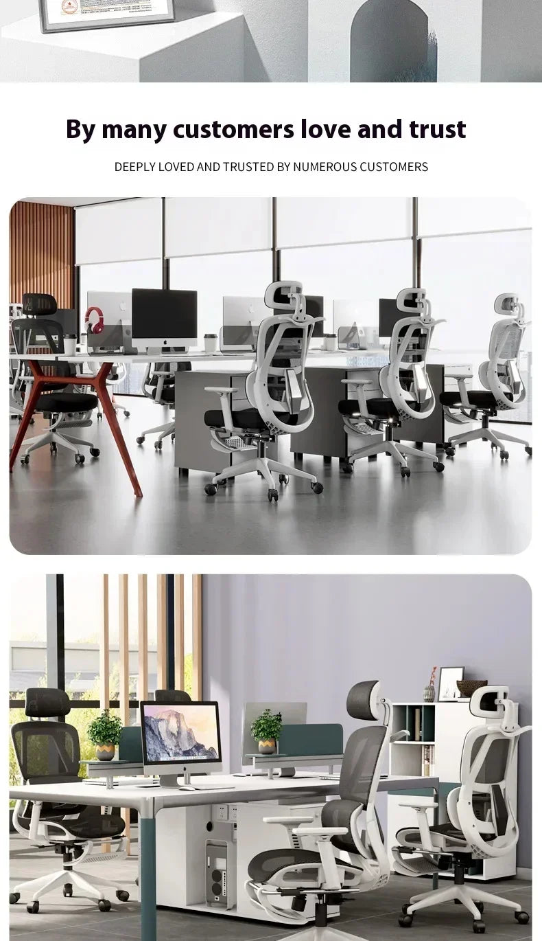 Ergonomic Gaming Chair with 3D Headrest, Adjustable Armrests, Lumbar Support, Reclining Computer Desk Chair with Footrest for Office & Gaming