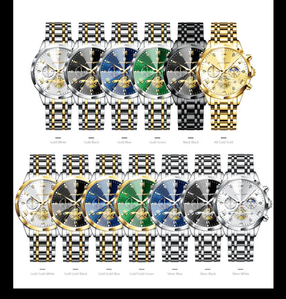 POEDAGAR Luxury Men Watch Top Original Waterproof Luminous Chronograph Man Wristwatch Stainless Steel Quartz Men's Watches Reloj