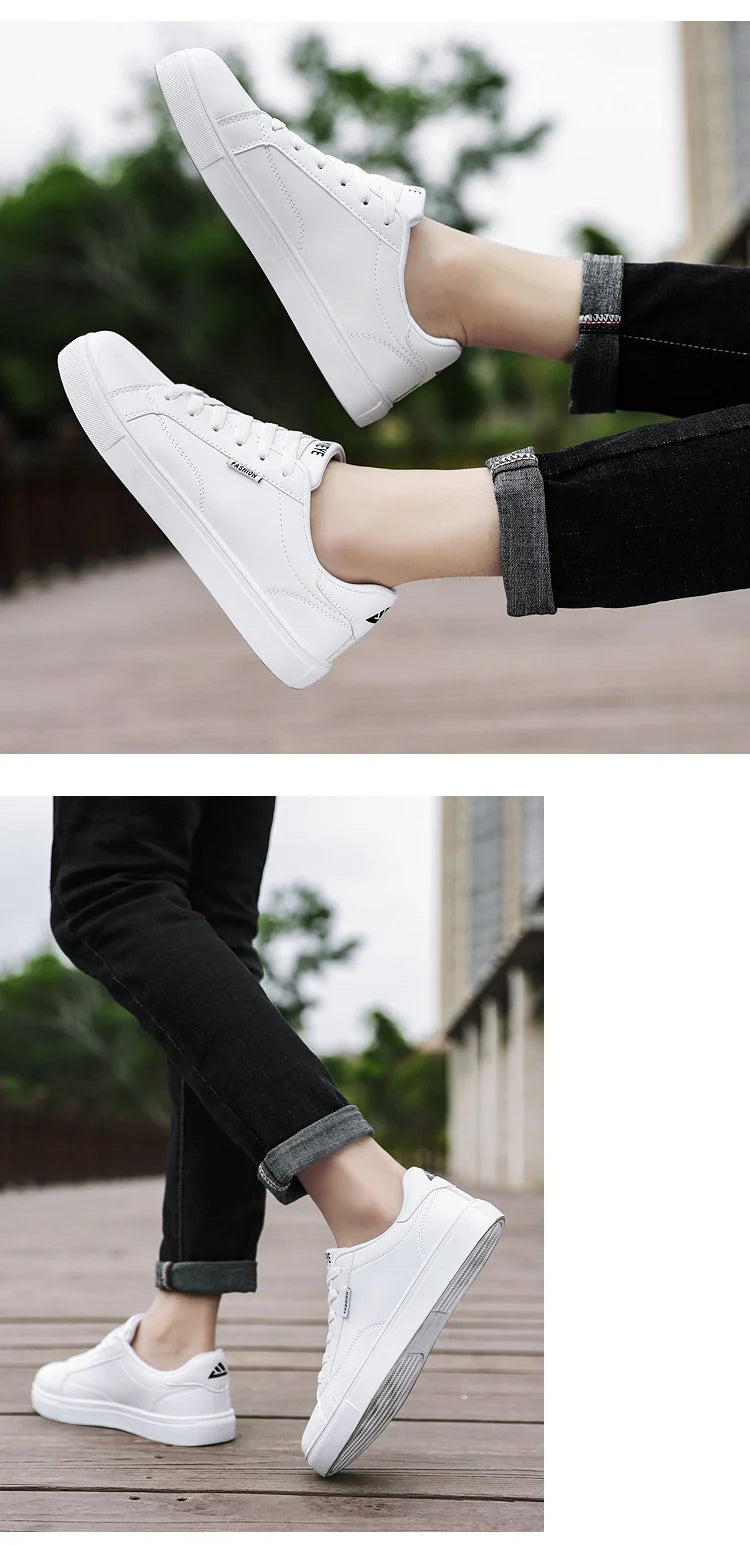 Scarpe casual da skateboard da uomo, scarpe bianche per il tempo libero all’aperto, sneakers traspiranti da camminata, scarpe basse, scarpe da uomo 39-48