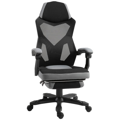 Ergonomic Gaming Office Chair, Grey & Black, Adjustable Height, 360° Swivel,MeshFabric, High-Density Foam, Easy Assembly,