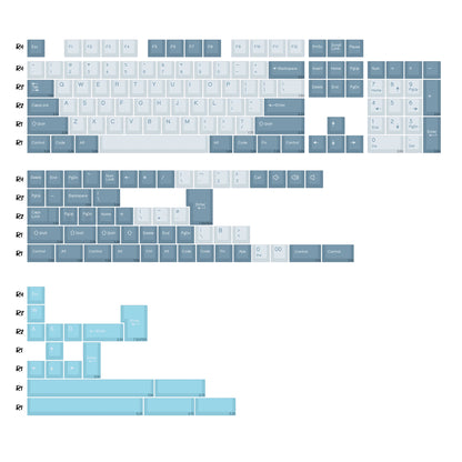 KBDiy 174 teclas/set teclas PBT GMK Apollo Double Shot minimalistas perfil ISO Cherry para teclado mecánico gaming, compatibles con MX