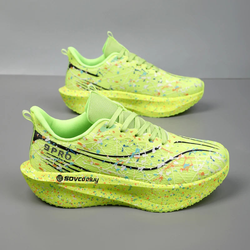 Zapatillas de running para hombre y mujer con placa de carbono, amortiguación para maratón, deportivas, transpirables, ligeras, cómodas y antideslizantes