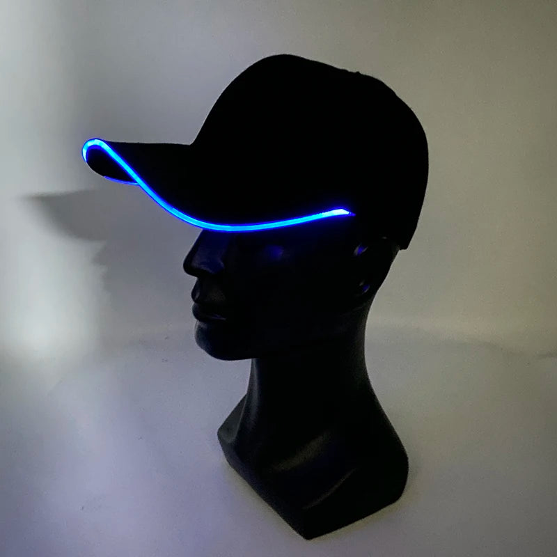Gorra de béisbol luminosa LED de moda, gorra hip hop iluminada para bar y club, gorra fluorescente para hombre y mujer, accesorios para DJ, baile y disfraces