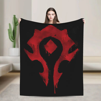 WOW World of Warcraft Arthas Retro Game Flannel Blanket  Super Warm Throw Blanket for Bedroom Camping Bedspread Sofa Bed Cover
