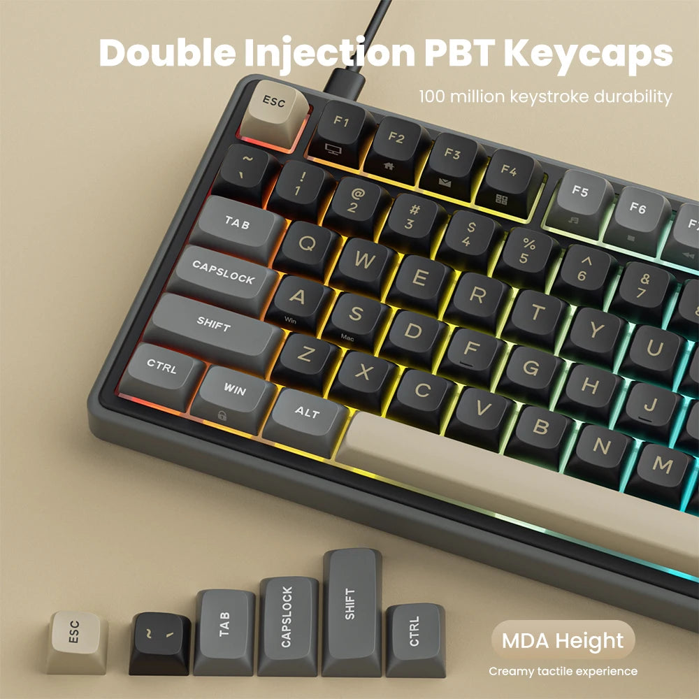 Tastiera meccanica cablata RK ROYAL KLUDGE R98Pro Gasket, 98 tasti, RGB, hot-swappable, pulsante pluggable, tastiera gamer con keycap PBT