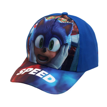 Najnovija podesiva dječja bejzbol kapa s 48-54 cm, sonični print, anime repovi, knuckles, sjenom i suncem, plavi jež, dječja vanjska kapa, poklon