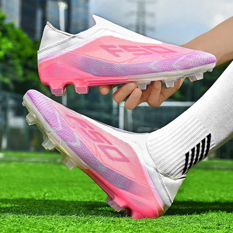 Chaussures de football respirantes AG pour hommes et femmes, chaussures de football professionnelles antidérapantes, chaussures de sport d'extérieur, crampons d'entraînement