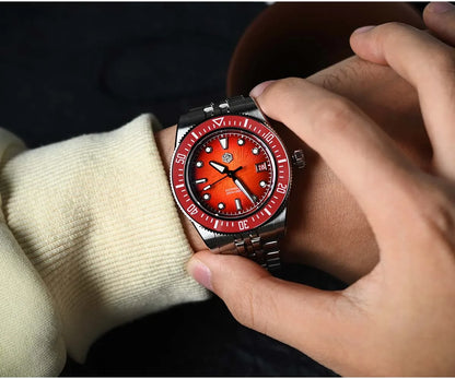 San Martin 37.5mm 40mm Enamel Spiral Vortex Dial Men Luxury Diver Watch Miyota 9015 Automatic Mechanical Waterproof 200m SN0148