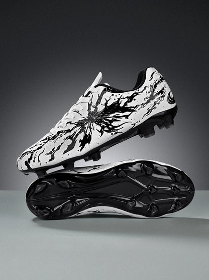 Chaussures de football pour hommes, modèle AG FG Hybrid, avec crampons, tige en PU confortable et semelle absorbant les chocs, idéales pour l’entraînement sur gazon naturel.