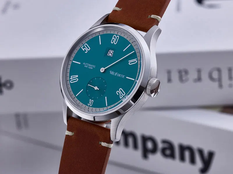 Milifortic 38MM Minimalist Jumping Hour Auto Watch Man R088 Sapphire Crystal 10ATM Vintage Stainless Steel Mechanical Watches
