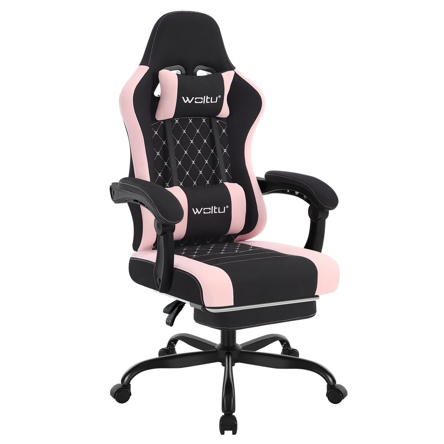 Silla de ordenador giratoria WOLTU con función de masaje, silla de oficina ergonómica con almohada y reposapiés, silla gaming ajustable en altura