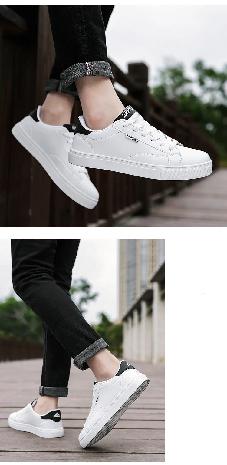 Scarpe casual da skateboard da uomo, scarpe bianche per il tempo libero all’aperto, sneakers traspiranti da camminata, scarpe basse, scarpe da uomo 39-48