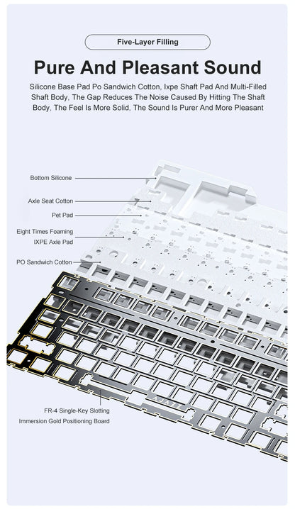 Ajazz AK35I V3/V4 MAX Tri-mode Wired Bluetooth Wireless Gaming Keyboard Gasket Full Key Hot Swap 104 Keys Customized Keyboard