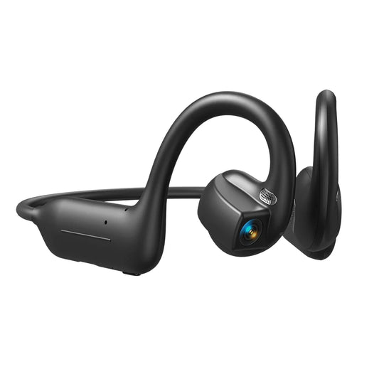 Écouteurs à conduction osseuse ZNP E12, Bluetooth 6.0, écouteurs à oreille ouverte, stabilisation vidéo EIS, batterie 12H, caméra 8MP, IPX5, sport, étanche