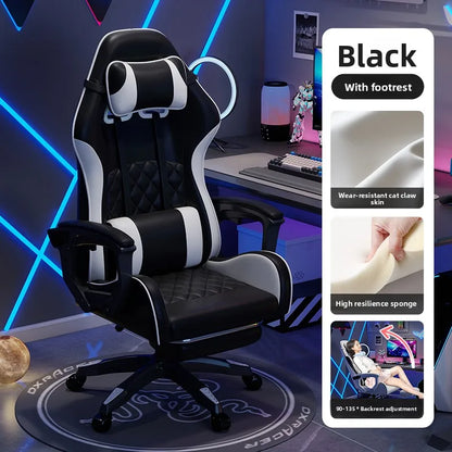 Silla gaming masculina para e-sports, cómoda para estar sentado durante períodos prolongados; silla de ordenador reclinable para momentos de ocio, con respaldo