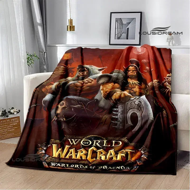 Печатно одеяло Game World of Warcraft, пикник одеяло, топло фланелено одеяло, домашно спално бельо, одеяла за легла, подарък за рожден ден
