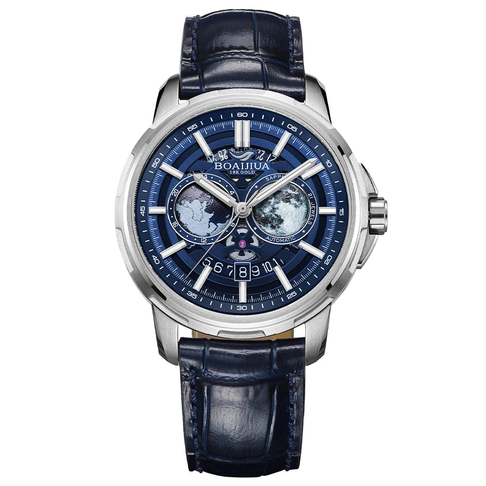 BORIAGE(BOAIJIUA) Orologio meccanico da uomo completamente automatico, design originale, impermeabile e luminoso