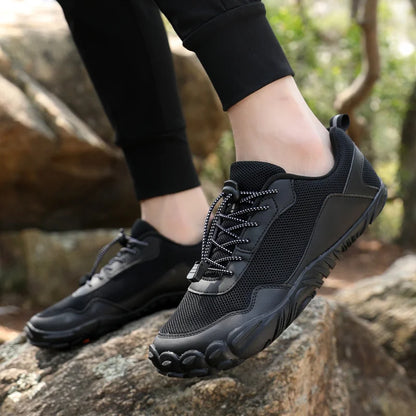 Zapatillas de senderismo para hombre, sin cordones, transpirables, para deportes al aire libre, escalada, trekking y running; antideslizantes, cómodas, calzado informal de jogging para hombre