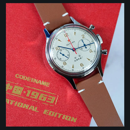 Relógio mecânico masculino Seagull 1963 International Edition Pilot Clock ST1901, cronógrafo retro de pulso, aviação da Força Aérea, novo