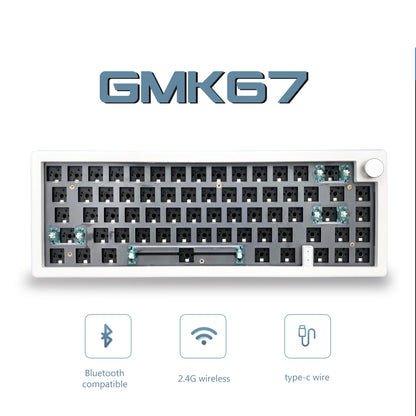 Kit de teclado mecánico personalizado GMK67 65% Gasket Bluetooth 2.4G inalámbrico, intercambiable en caliente, con retroiluminación RGB