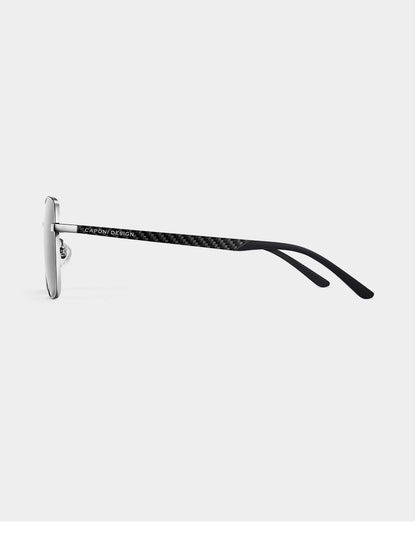 CAPONI Polarized Sun Glasses For Men Light Carbon Fiber Photochromic Black Shades Driving UV420 Oil-proof Lenses Eyewear BS34713