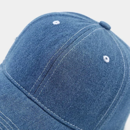 Solid color denim baseball cap for women Korean casual duckbill cap for men summer sun protection cap