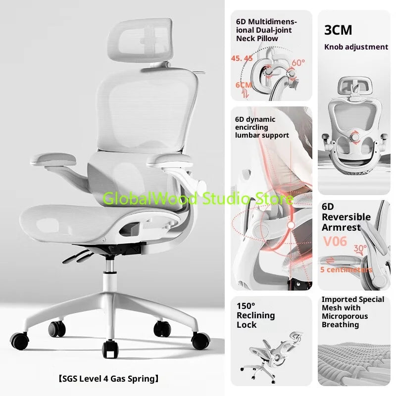 Massage Ergonomic Rattan Chair Folding Chaises De Bureau Sihoo Leather Office Chair With Chairs for Living Room Weightless Desk