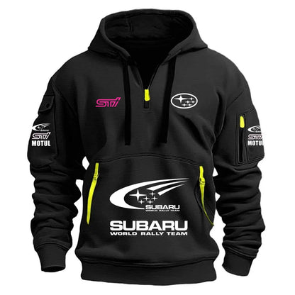 2026 New SUBARU Racing European Size Autumn/Winter Men's Hooded Kangaroo Pocket Sports Fleece Hoodie Top Coat