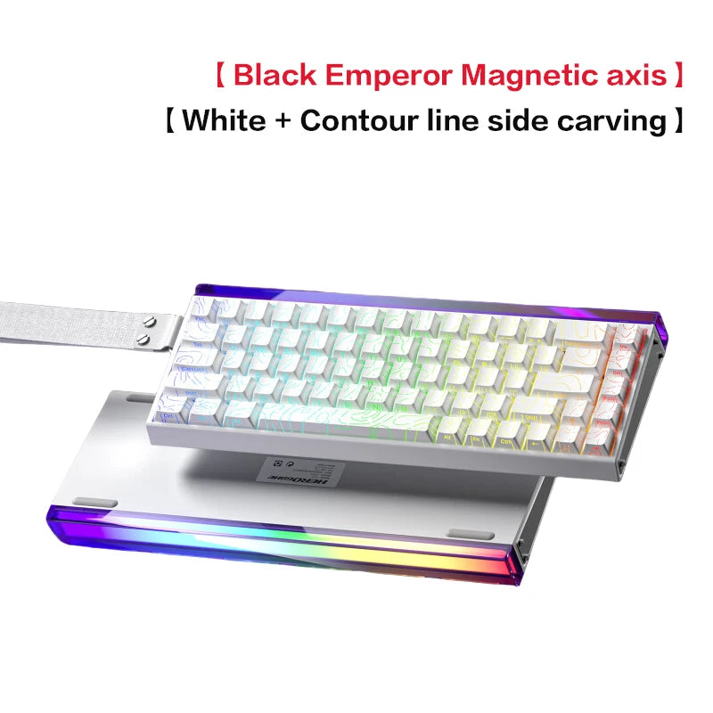Teclado Mecânico Gaming AULA HERO 68 HE com Eixo Magnético RT, Iluminação RGB com Fio, Taxa de Polling 8K e Gravação Lateral