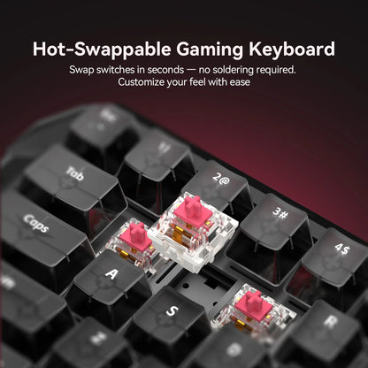 DarkBeacon Blade 68 RGB: tastiera meccanica silenziosa da gaming, con sostituzione a caldo, cablata, N-Key Rollover, compatta al 65% per giocatori su PC