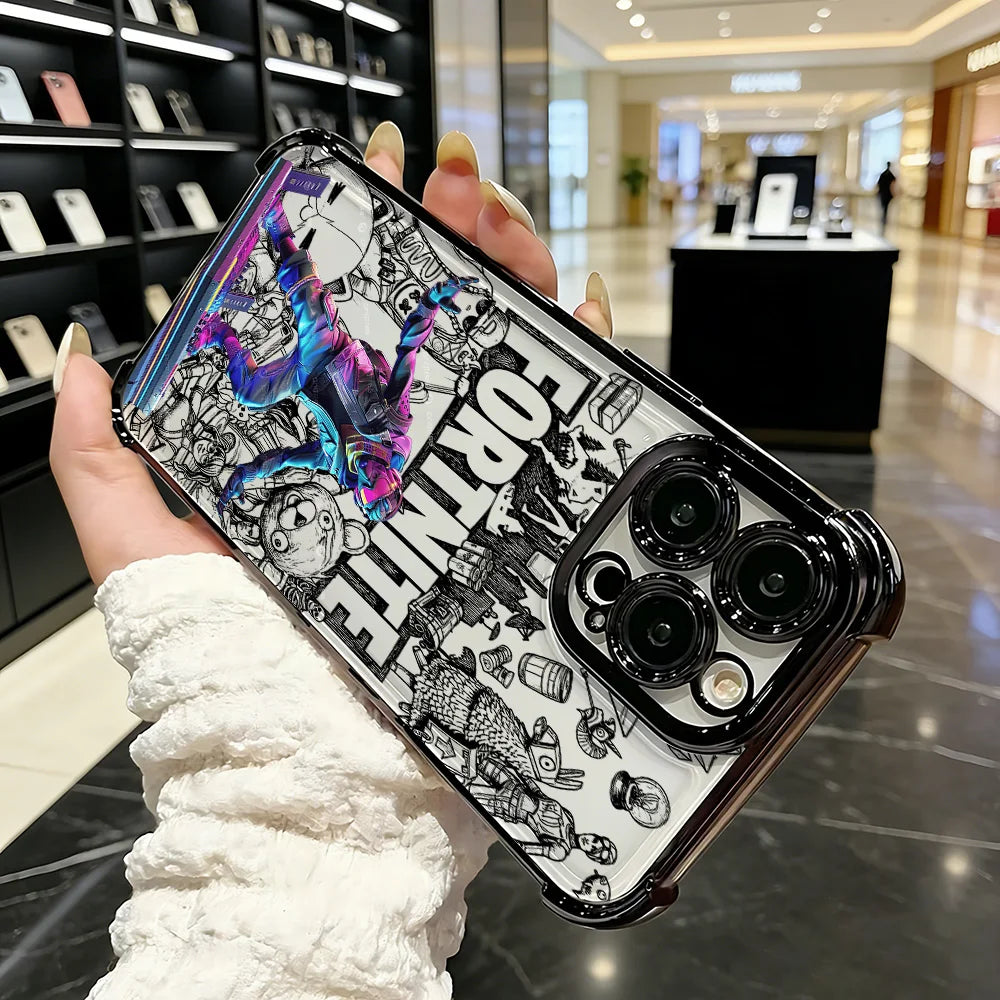 Cover placcata Popular Game FortniteS per Samsung S26 S25 S24 S23 S22 S21 S20 FE Note20 Edge Plus Ultra 4G 5G anti-caduta