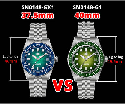 San Martin 37.5mm 40mm Enamel Spiral Vortex Dial Men Luxury Diver Watch Miyota 9015 Automatic Mechanical Waterproof 200m SN0148