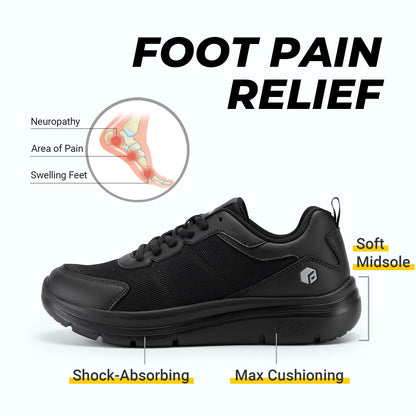 Scarpe da camminata FitVille da uomo, larghezza ampia, massima ammortizzazione, sneakers sportive leggere per alleviare il dolore da fascite plantare