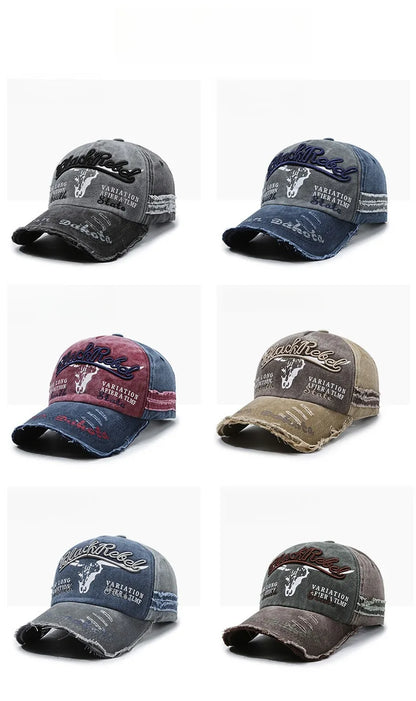 Gorra de béisbol para hombre en algodón lavado, estilo retro, para las cuatro estaciones, ideal para deporte al aire libre, accesorio de moda masculina