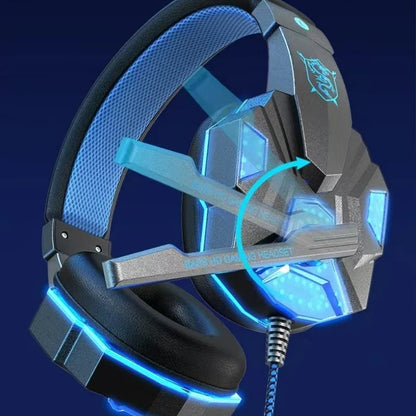 Cuffie da gaming RGB HOMEFISH SY830MV con microfono – Cuffie da gaming over-ear cablate per PC, PS5, Xbox e Nintendo Switch, headset eSports leggero con audio surround 3D