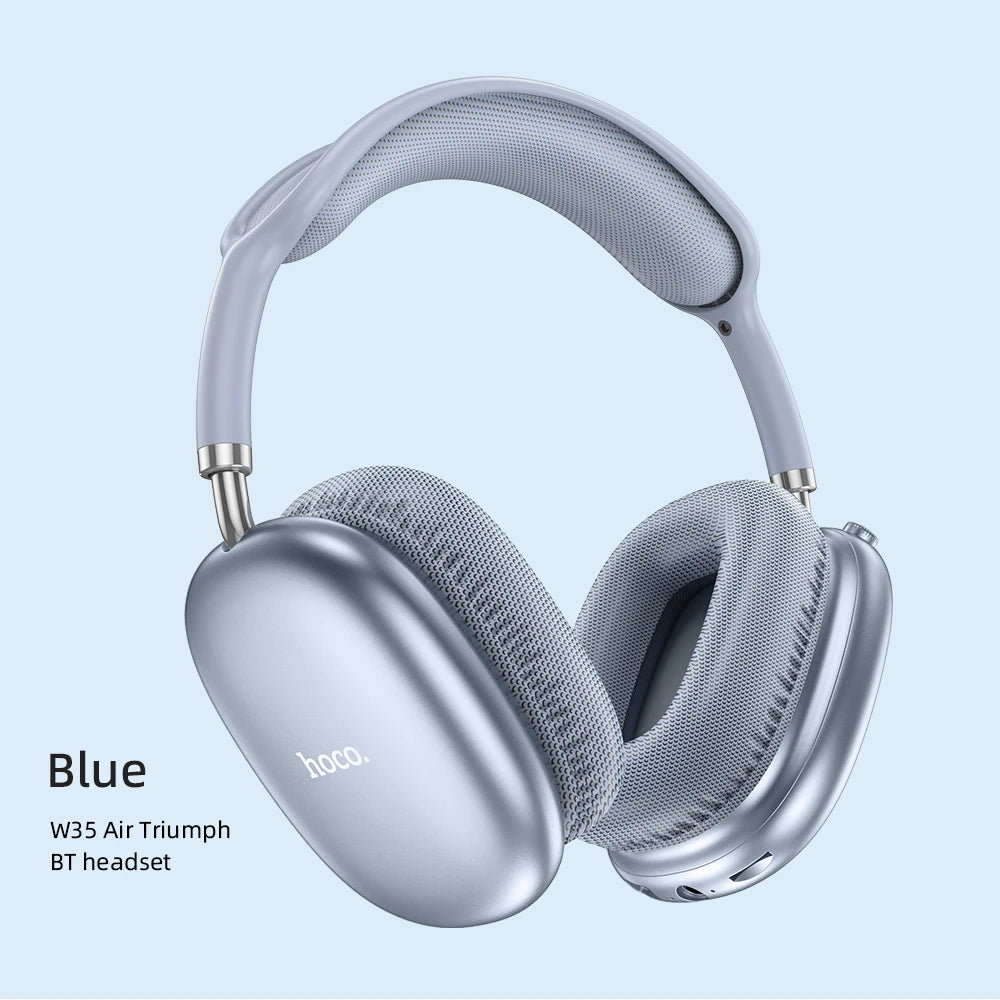 HOCO W35 Air Wireless Bluetooth 5.3 Over-Ear Headphones – Deep Bass Stereo Gaming Headset with Microphone, TF Card & AUX Mode, Waterproof Sports Headphones