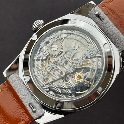 Merkur Watch White Dial Watch Metal Vintage Business Watches Hand Wind Mechanical Watch for Men 36mm