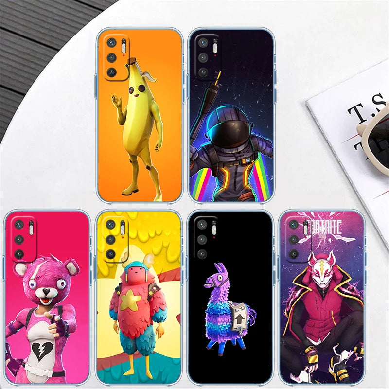 F-Fortnites-Poster transparente Handyhülle für Samsung Galaxy A04 A04S A14 A23 A34 A54 M23 M33 M52 M53