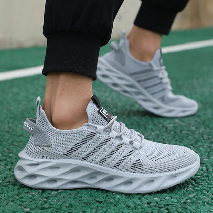 Unisex herresneakers – komfortable, åndbare løbesko til par, kvinder, tennis og sport, størrelse 37-47, gule vandresneakers