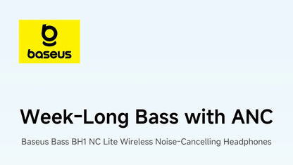Baseus Bass EH10 NC Wireless Headphones Bluetooth 6.0 Noise Canceling 45dB Over Ear HeadsetSpatial Audio Earphone 80H Time