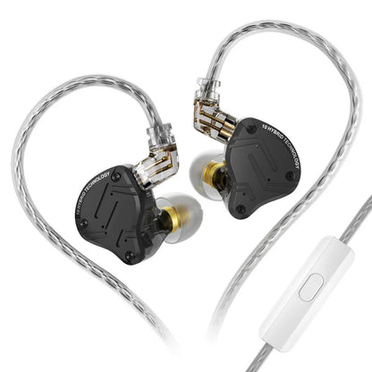 Auriculares intrauditivos con cable KZ ZS10 Pro X HiFi con graves de monitorización, cable desmontable y micrófono