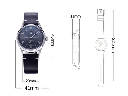 Milifortic 38MM Minimalist Jumping Hour Auto Watch Man R088 Sapphire Crystal 10ATM Vintage Stainless Steel Mechanical Watches