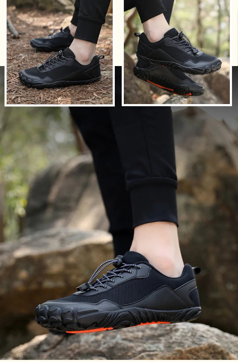 Zapatillas de senderismo para hombre, sin cordones, transpirables, para deportes al aire libre, escalada, trekking y running; antideslizantes, cómodas, calzado informal de jogging para hombre