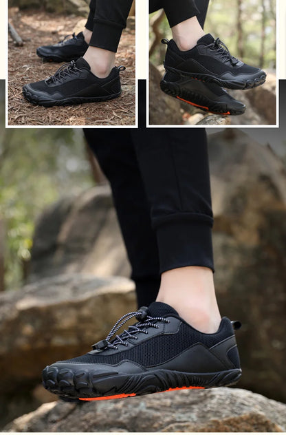 Zapatillas de senderismo para hombre, sin cordones, transpirables, para deportes al aire libre, escalada, trekking y running; antideslizantes, cómodas, calzado informal de jogging para hombre